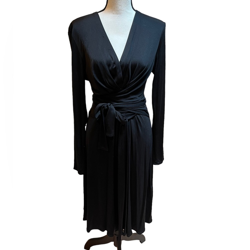 Tory Burch Black Long Sleeve Silk Dress